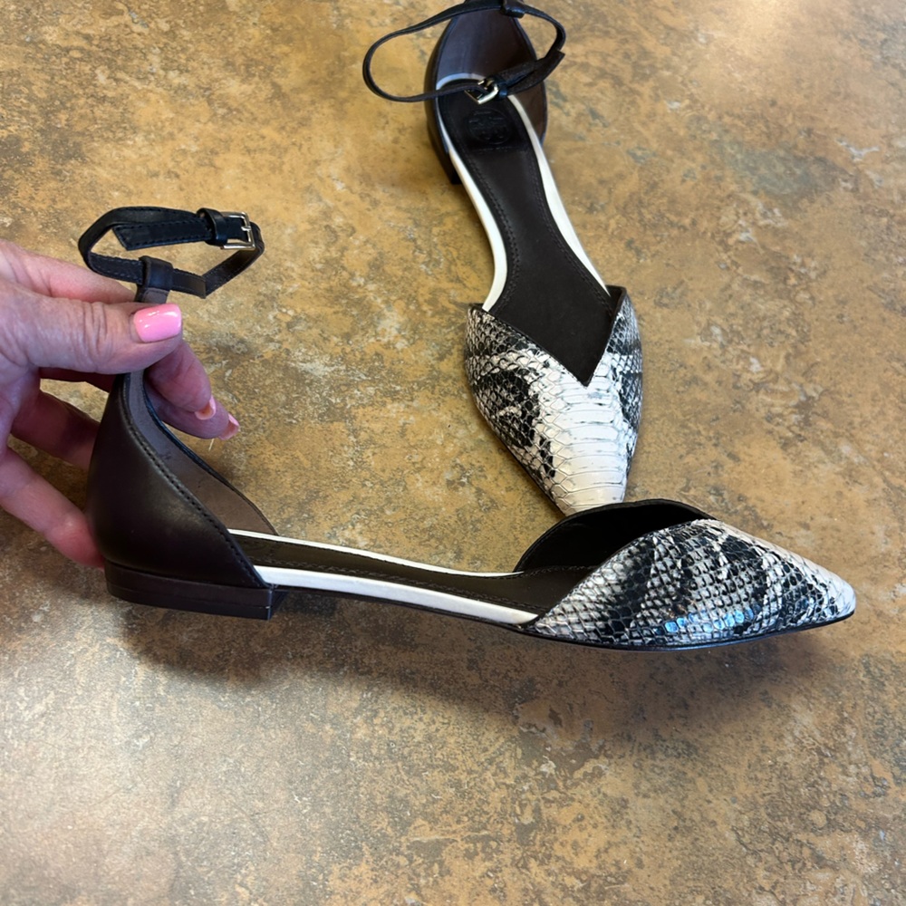 Tory Burch V Cut Python Embossed Leather Ankle St… - image 5